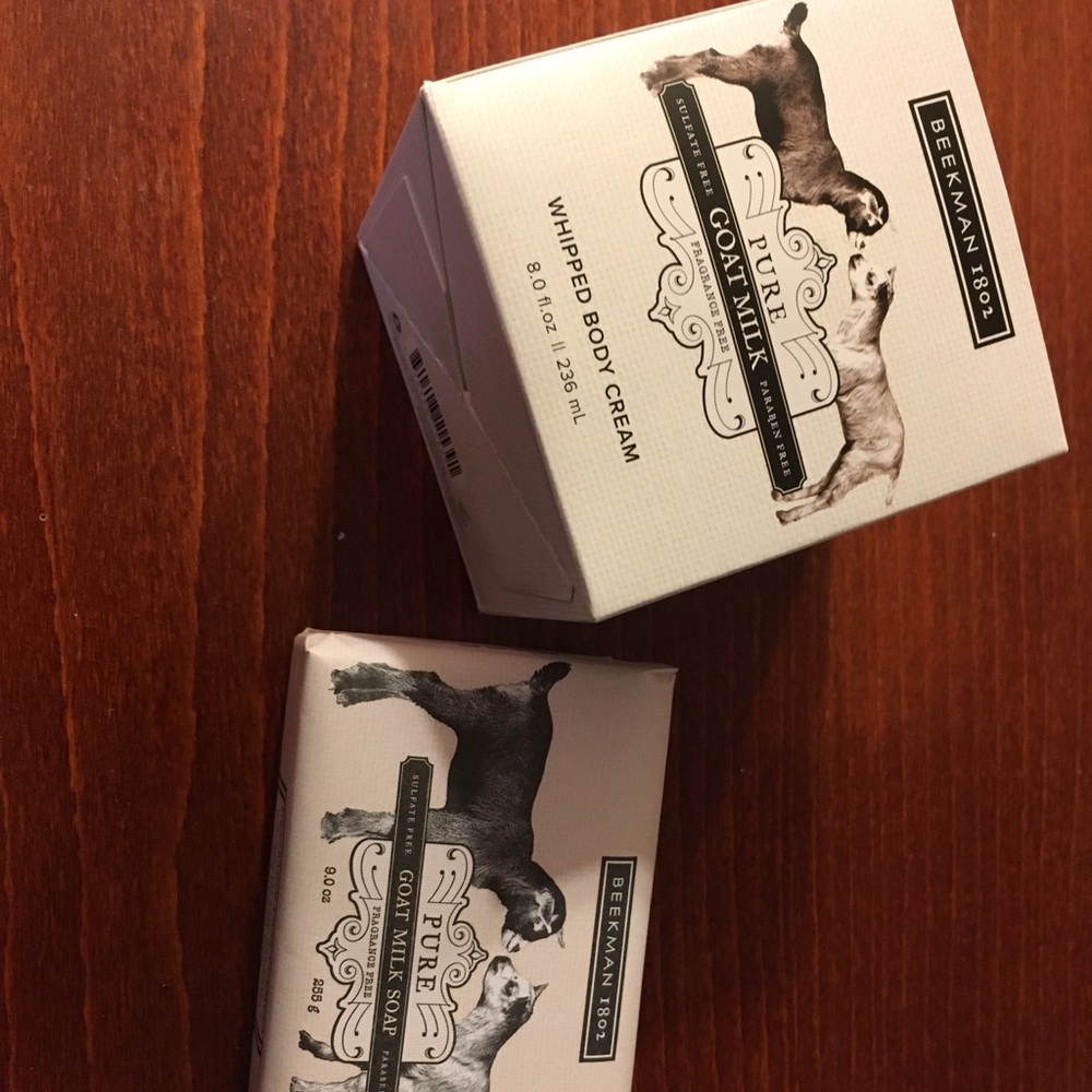 Beekman 1802 goat milk body cream and soap set